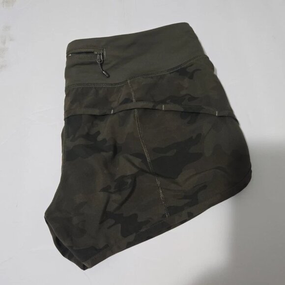 Lululemon Shorts Women 4 Camouflage Speed Up Running Yoga 3" Inseam - Picture 4 of 4